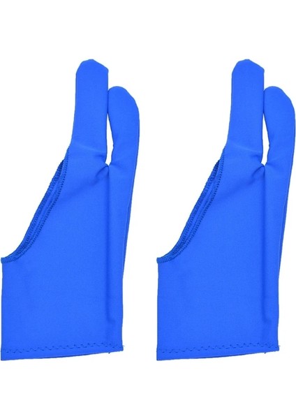 Mavi Stil Grafik Çizim Tablet Eldivenler Için 1 Çift Iki Parmak Kirlenme Önleyici Sanatçı Eldivenleri (Yurt Dışından)
