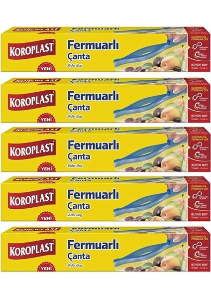 Fermuarlı Çanta Büyük Boy 10 Lu 27 x 28 cm x 5 Paket