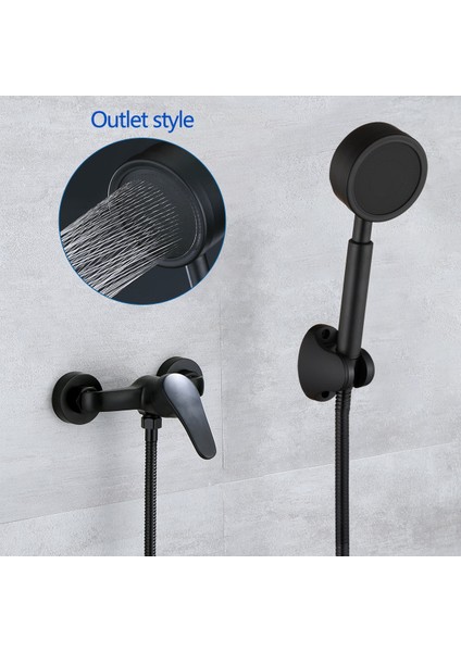 Aksesuar Seti 3 Stil Banyo Duş Seti Mat Siyah Banyo Musluğu Musluk Bataryası Sıcak Soğuk Su Yüksek Basınçlı Duş Başlığı Seti Duvara Monte Duş Seti (Yurt Dışından)