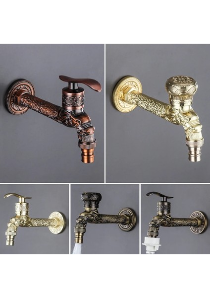 B002-ÇINKO Alaşım Stili Oyma Duvara Monte Bahçe Musluk Uzatmak Pirinç Dekoratif Açık Bibcock Musluk Sulama Uydurma Musluk Adaptörü (Yurt Dışından) modelleri