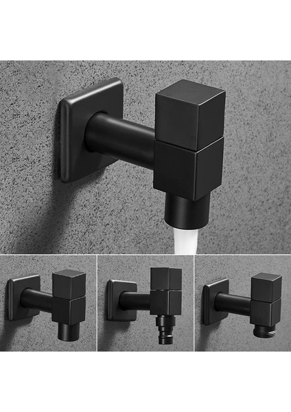 SF-BX001-6 Tarzı Siyah Pirinç Duvara Monte Banyo Köşe Çamaşır Makinesi Musluk Açık Dış Bahçe Bibcock Banyo Tuvalet Paspas Havuz Muslukları (Yurt Dışından) modelleri
