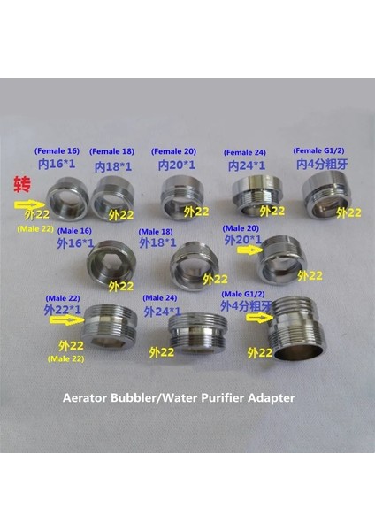 M28 - M22 Stili G G M22 Konnektörleri Mutfak Havalandırıcı Fıskiye Su Arıtma Adaptörü Musluk Uzatma Uzunluğu Adaptörleri (Yurt Dışından) modelleri