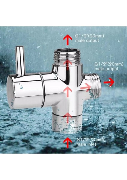Mingjin Shop2 No.1 Stili 3 Yollu G Vana Banyo Duş Başlığı Yönlendirme Vanası Duş Püskürtme Memesi Anahtarı Adaptör Konnektör Anahtarı Musluk Adaptörü (Yurt Dışından)