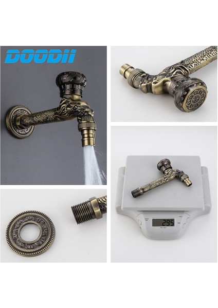 20 ve 25MM Adaptör Stili Uzatmak Pirinç Dekoratif Açık Bahçe Musluk Oyma Duvara Montaj Bibcock Çamaşır Makinesi Paspas Musluklar Torneira Parede (Yurt Dışından) fırsatları