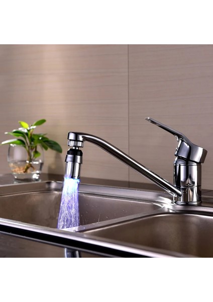 Gümüş Tarzı Mutfak Lavabo 7 Renk Değişimi Su Aydınlık Su Akış Duş LED Musluk Musluk Işık Filtresi Memesi Su Tasarruflu Duş Spreyi (Yurt Dışından) fiyatları
