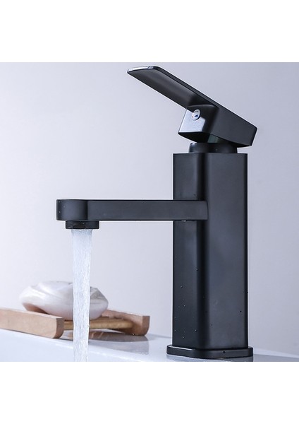 Siyah Standart Stil Hortumsuz Banyo Havzası Musluk Abs Paslanmaz Çelik Fırın Musluk Bakır Alt Kare Tek Delik Pişirme Boya Soğuk Sıcak Lavabo Muslukları (Yurt Dışından) indirimleri