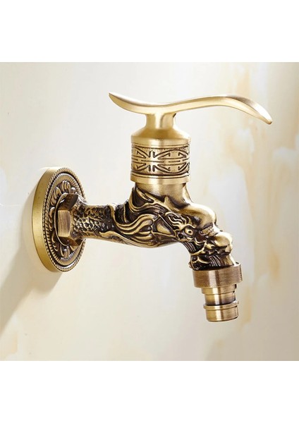 No.6 Stili Duvara Montaj Bibcock Antik Ejderha Oyma Pirinç Retro Küçük Musluk Dekoratif Açık Bahçe Musluk Çamaşır Makinesi Paspas Wc Musluklar (Yurt Dışından) fiyatları