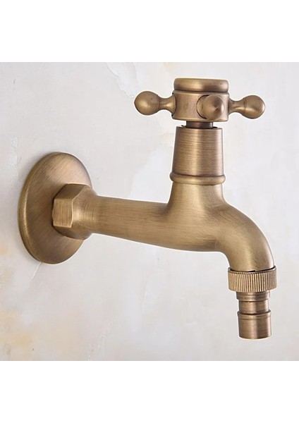 AAV316 Tarzı Pirinç Retro Antik Pirinç Tek Kolu Mutfak Musluk Duvara Monte Çamaşır Banyo Paspas Su Dokunun Bahçe Çamaşır Makinesi Musluk AAV313 (Yurt Dışından)