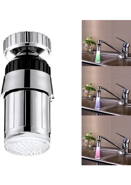 Tip 1 Musluk Stili LED Su Musluk Işık Renkli Değişen Kızdırma Duş Başlığı Mutfak Musluk Musluk Işık Sıcaklık Sensörü Mutfak Banyo Için Vinç (Yurt Dışından)