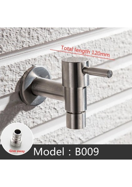 B009 Tarzı 304 Paslanmaz Çelik Bahçe Musluk Duvara Monte Fırçalanmış Açık Bibcock Bahçe Lavabo Paspas Uzatma Musluk Torneira Parede (Yurt Dışından)