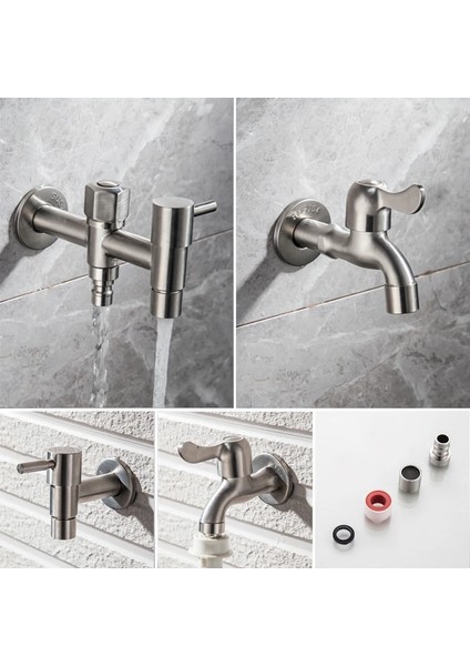 B009 Tarzı 304 Paslanmaz Çelik Bahçe Musluk Duvara Monte Fırçalanmış Açık Bibcock Bahçe Lavabo Paspas Uzatma Musluk Torneira Parede (Yurt Dışından) fiyatları
