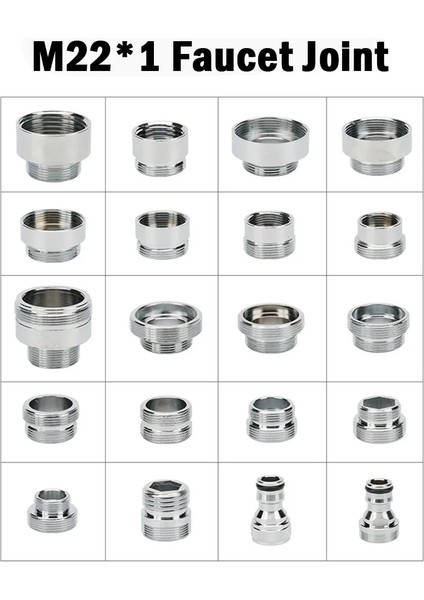 M22 - M20 Stili 2pcslot M22 Konu Paslanmaz Çelik Konnektör Musluk Bağlantıları Su Arıtma Aksesuarı Mutfak Su Musluk Adaptörü (Yurt Dışından) fiyatları