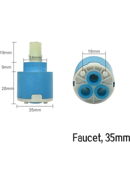 35MM Vana Stili Krom Kaplama Musluk Kolu Anahtarı Vana Musluk Kolu Değiştirme Kartuş Vana Musluk Banyo Mutfak (Yurt Dışından)