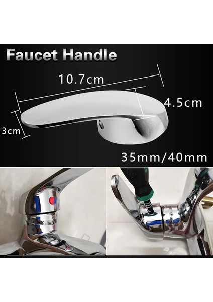 35MM Vana Stili Krom Kaplama Musluk Kolu Anahtarı Vana Musluk Kolu Değiştirme Kartuş Vana Musluk Banyo Mutfak (Yurt Dışından) modelleri