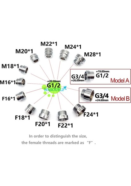 M20-G1.2 Tarzı Wasourlf M22 Erkek Dış Dişli Transfer G Inç Konnektör Dış Adaptör Duş Banyo Mutfak Pirinç Musluk Aksesuarları (Yurt Dışından) indirimleri