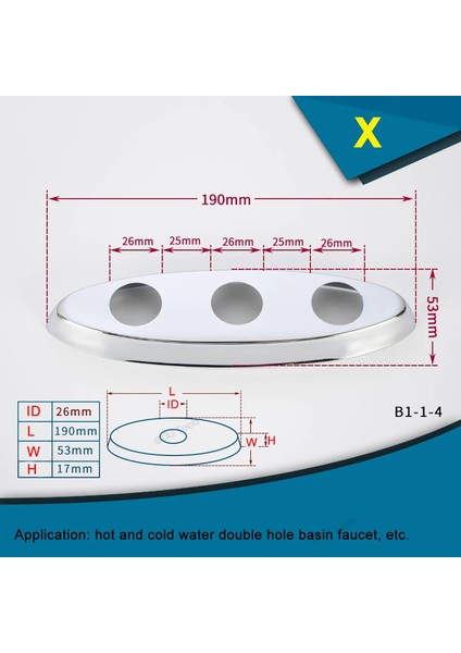 x Tarzı Musluk Dekoratif Kapak Paslanmaz Çelik Su Boru Konnektörü Yükseltmek Vana Paneli Banyo Mutfak Musluk Aksesuarları (Yurt Dışından)