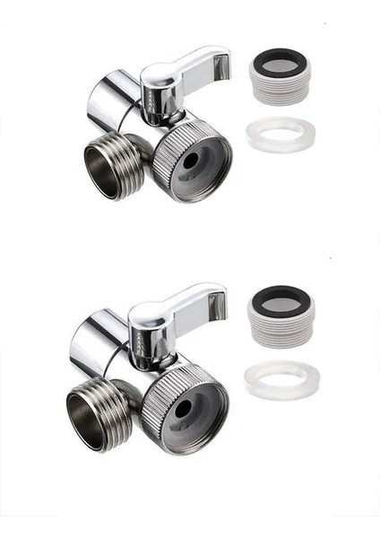 Plastik 2 Adet Tarzı 1 Adet Musluk Ayrıştırma Vanası Su Musluğu Ayırıcı Duş Başlığı Konnektör Adaptörü 3 Yollu Vana Anahtarı Banyo Mutfak Lavabo Splitter (Yurt Dışından)