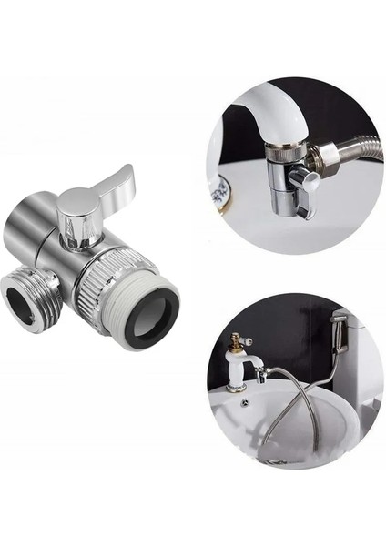 Plastik 2 Adet Tarzı 1 Adet Musluk Ayrıştırma Vanası Su Musluğu Ayırıcı Duş Başlığı Konnektör Adaptörü 3 Yollu Vana Anahtarı Banyo Mutfak Lavabo Splitter (Yurt Dışından)