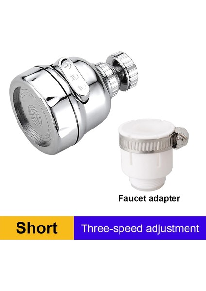 Kısa Genişletici Set Stili 360 Derece Dönebilen Mutfak Musluk Kafası Genişletici Lavabo Musluğu Filtresi Püskürtücü Adaptörü Paslanmaz Çelik Musluk Musluk Kafası Eki (Yurt Dışından)