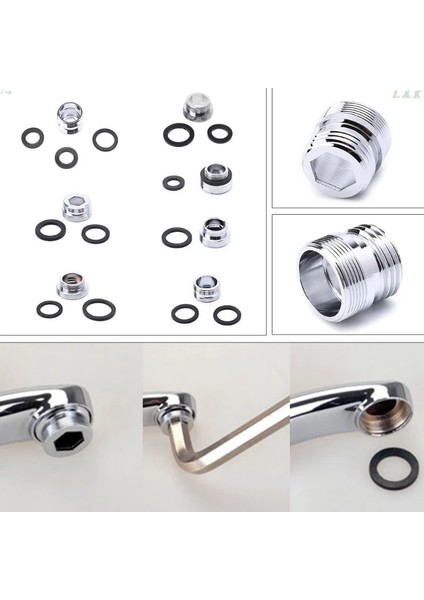 No.20 Tarzı Katı Metal Adaptör Dış Diş Su Tasarrufu Mutfak Musluk Musluk Havalandırıcı Konektörü Mutfak Musluk Adaptörü Su Arıtıcısı (Yurt Dışından)