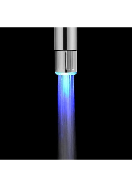 24MM Adaptör Stili LED Su Musluk Akışı Işık Mutfak Banyo Duş Musluk Musluk Memesi Kafa 7 Renk Değişimi Sıcaklık Sensörü Işık Musluk LED (Yurt Dışından)