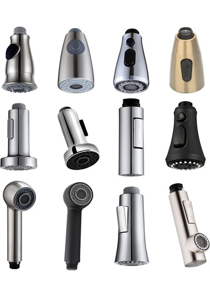 A-01 Krom Tarzı G Mutfak Musluk Kafası Dışarı Çekin Duş Memesi Püskürtücü Banyo Lavabo Musluğu Yedek Aksesuar Siyah Gümüş Altın Kafa Havalandırıcı (Yurt Dışından) fiyatları