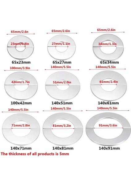 100X42MM Tarzı 1 Adet Kendinden Yapışkanlı Paslanmaz Ayakta Çelik Su Borusu Duvar Kapağı Banyo Aksesuarları Krom Fower Musluklar Dekoratif Kapak (Yurt Dışından)