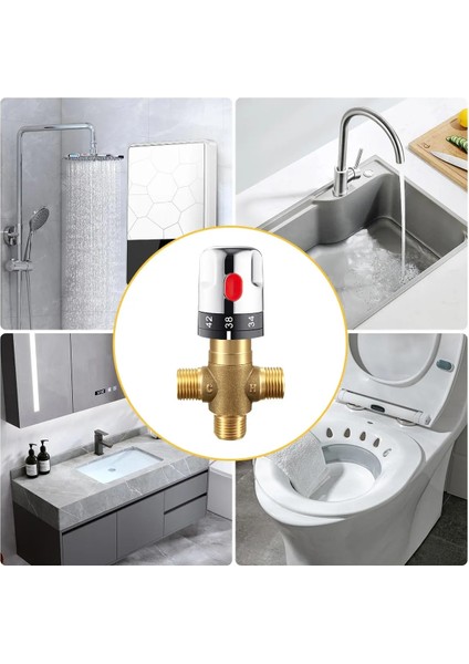 Banyo Duş Musluk Pirinç Termostatik Mikser Vana Devlet Termostat Musluklar Su Sıcaklık Kontrolü Bide Duş 1 Adet (Yurt Dışından)