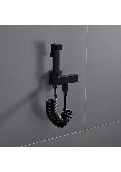 Püskürtme Tabancası Stili Samodra Bide Duş Duvara Monte Tuvalet Bide Püskürtme Seti Pirinç Vana Banyo Alaşımlı Siyah El Kendini Temizleyen Bide Musluk (Yurt Dışından) fırsatları