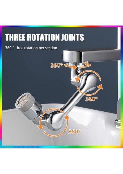 D Tek Modlu Stil Robotik Kol Musluk 1080 Dönen Havalandırıcı Sıçramaya Dayanıklı Filtre Mutfak Musluk Uzatma Musluk Adaptörü Evrensel Mutfak Aksesuarı (Yurt Dışından)