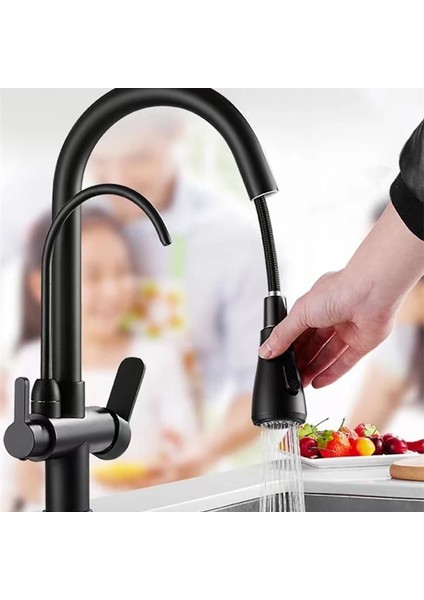 Siyah Stil Mutfak Musluk Püskürtücü Borulu MATTE1PC Siyah Aşağı Çekin Musluk Püskürtme Başlığı Mutfak Lavabo Musluğu Memesi Yedek Parça Musluk Kafası (Yurt Dışından) fırsatları