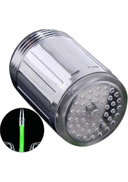 Yeşil Renk Stili 3 Renk 7 Renk Değişen Glow Light-Up LED Mutfak Musluk Duş Dokunun Yenilik Aydınlık Musluk Memesi Başkanı Işık Banyo Işık (Yurt Dışından)