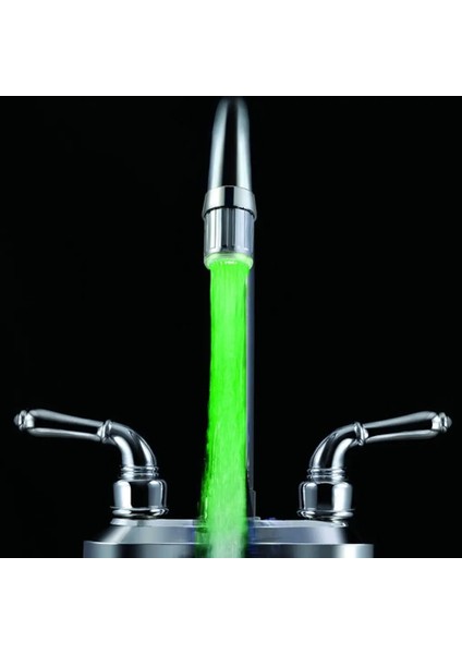 Yeşil Renk Stili 3 Renk 7 Renk Değişen Glow Light-Up LED Mutfak Musluk Duş Dokunun Yenilik Aydınlık Musluk Memesi Başkanı Işık Banyo Işık (Yurt Dışından) modelleri