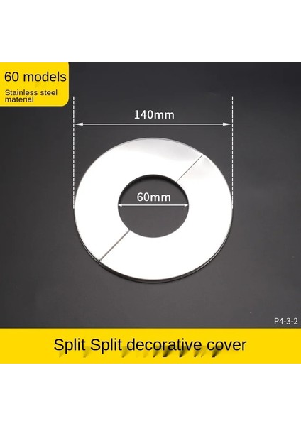 No.60 Stili Musluk Paslanmaz Çelik Dekoratif Kapak Bölünmüş Paslanmaz Çelik Karışım Vanası Yuvarlak Çirkin Duman Borusu Klima Delik Kapağı (Yurt Dışından)