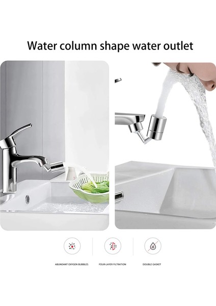 1 Adet Tarzı 720 Rotasyon Evrensel Sıçramaya Dayanıklı Döner Su Tasarruf Musluk Banyo Filtresi Köpürtücü Havalandırıcılar Hareketli Mutfak Musluk Aracı (Yurt Dışından)