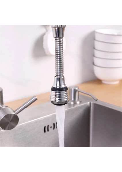 Normal Tarz Esnek Musluk Havalandırıcı Genişletilmiş Derece Döner Ev Lavabo Musluğu Püskürtücü Anti-Sıçrama Su Filtresi Adaptörü Mutfak Için (Yurt Dışından)