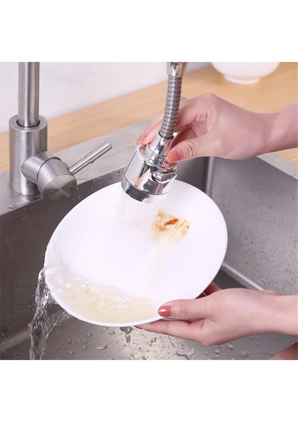 Normal Tarz Esnek Musluk Havalandırıcı Genişletilmiş Derece Döner Ev Lavabo Musluğu Püskürtücü Anti-Sıçrama Su Filtresi Adaptörü Mutfak Için (Yurt Dışından)