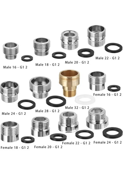 Erkek 32 - G1 2 Stili Metal Dış Iç Konu Su Tasarrufu Adaptörü Musluk Havalandırıcı Konektörü Mutfak Musluk Için G1 2 (Yurt Dışından) modelleri