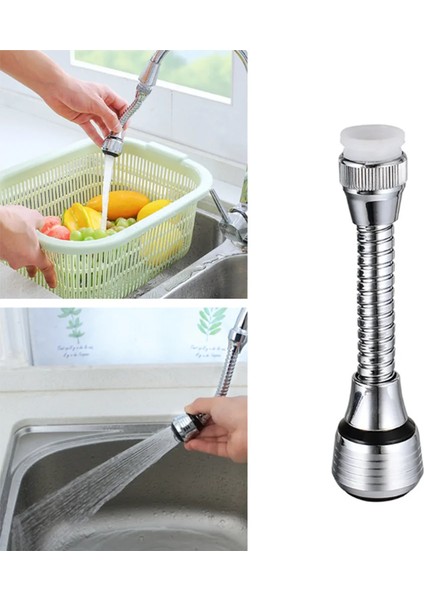 Kısa Stil Mutfak Duş Musluk Musluk Ayarı 360 Döndür Yüksek Basınç Memesi Su Tasarrufu Banyo Duş Filtreli Musluk Aksesuarları (Yurt Dışından)