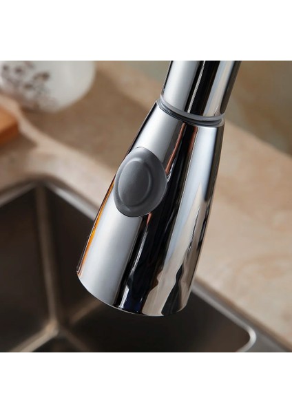 Krom Stili Abs Fırçalanmış Nikel Krom Gümüş Lavabo Mutfak Musluk Aşağı Çekin Çift Sprey Borulu, Duş Başlığı Mutfak Musluk Borulu Aksesuarları (Yurt Dışından) fiyatları