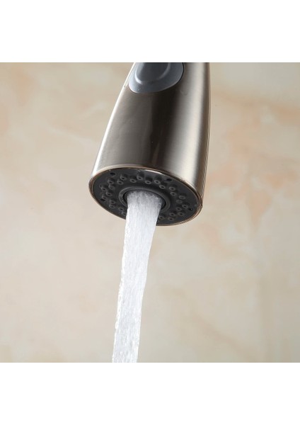 Krom Stili Abs Fırçalanmış Nikel Krom Gümüş Lavabo Mutfak Musluk Aşağı Çekin Çift Sprey Borulu, Duş Başlığı Mutfak Musluk Borulu Aksesuarları (Yurt Dışından) modelleri