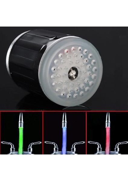 Tek Renk Tarzı Işıklı LED Su Musluk Değişen Kızdırma Mutfak Duş Musluk Su Tasarrufu Yenilik Aydınlık Musluk Memesi Kafa Banyo Işık (Yurt Dışından)