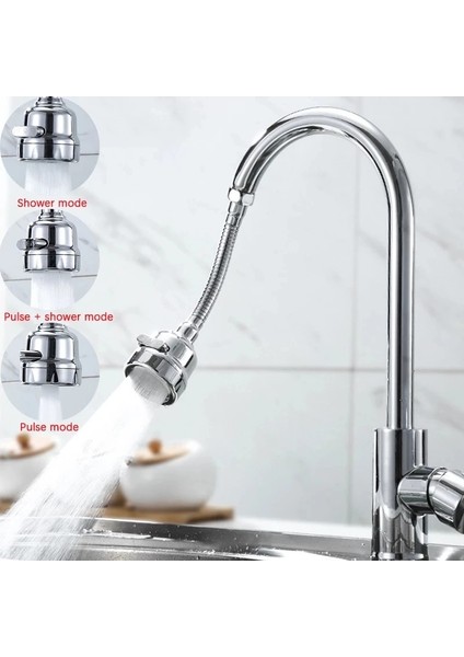 Hortum Stili Ayarlanabilir Mutfak Musluk Memesi Filtresi Adaptör Derecesi Su Musluk Filtresi 3 Modu Dönebilen Musluk Havalandırıcı Sprey Kafası Mutfak Için (Yurt Dışından) fiyatları