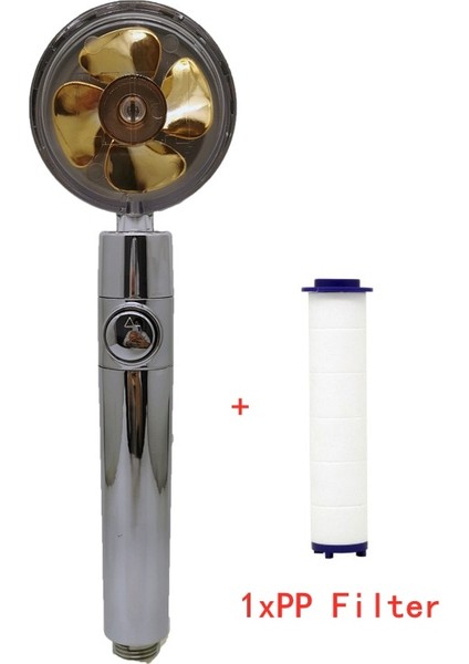 Sarı-1 Adet Filtre Stili Pervane Tahrikli El Duş Başlığı Yüksek Basınçlı 360 Derece Dönen Su Tasarruflu Duş Başlığı Banyo Duş Musluk Filtreli (Yurt Dışından)