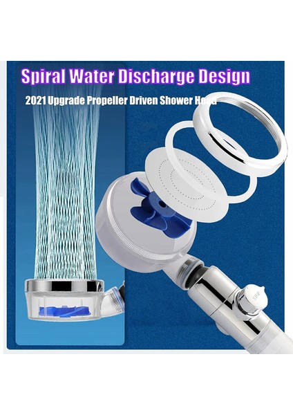 Sarı-1 Adet Filtre Stili Pervane Tahrikli El Duş Başlığı Yüksek Basınçlı 360 Derece Dönen Su Tasarruflu Duş Başlığı Banyo Duş Musluk Filtreli (Yurt Dışından) fiyatları