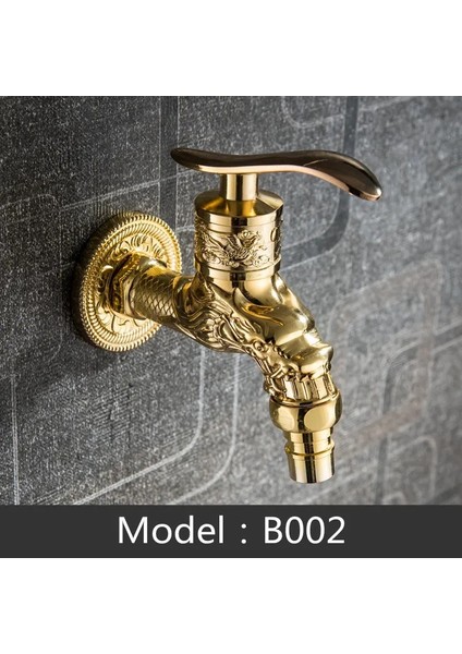 B002 Tarzı Doodii Oyma Duvara Montaj Bahçe Musluk Dekoratif Açık Bibcock Çamaşır Makinesi Paspas Dokunun Bahçe Sulama Uydurma Musluk Adaptörü (Yurt Dışından)