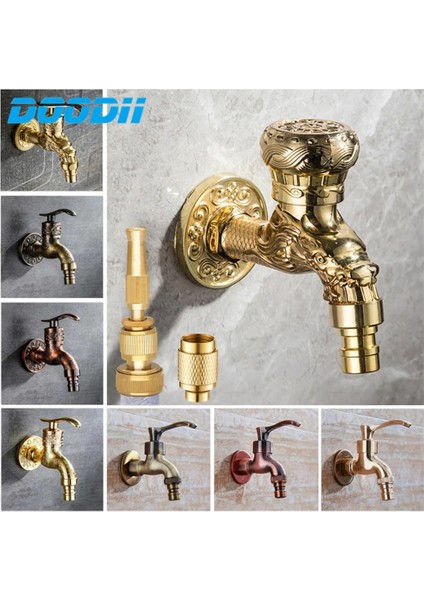 B002 Tarzı Doodii Oyma Duvara Montaj Bahçe Musluk Dekoratif Açık Bibcock Çamaşır Makinesi Paspas Dokunun Bahçe Sulama Uydurma Musluk Adaptörü (Yurt Dışından) modelleri