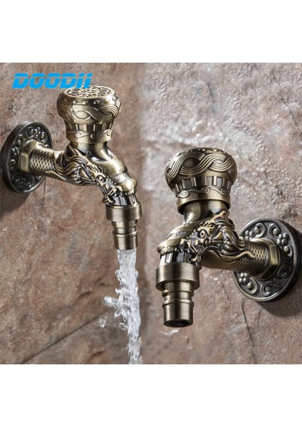 B003 Tarzı Oyma Duvar Şişe Musluk Bibcock Çinko Alaşım Retro Musluk Dekoratif Açık Bahçe Musluk Çamaşır Makinesi Paspas Dokunun Torneira De Parede (Yurt Dışından) modelleri
