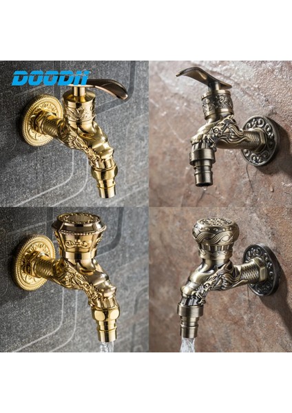 B003 Tarzı Oyma Duvar Şişe Musluk Bibcock Çinko Alaşım Retro Musluk Dekoratif Açık Bahçe Musluk Çamaşır Makinesi Paspas Dokunun Torneira De Parede (Yurt Dışından) fırsatları