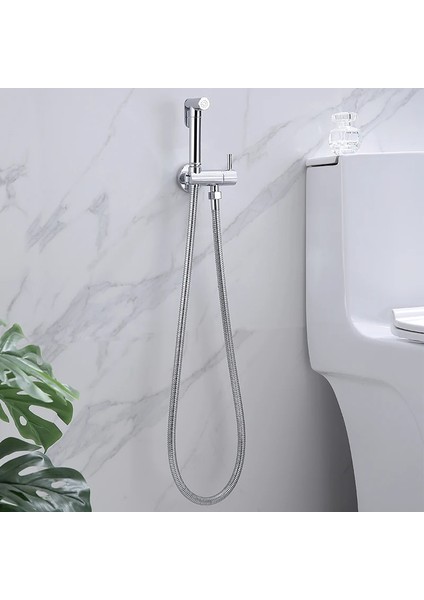 Krom 1,5 cm Hortum Stili Tuvalet Bide Musluklar Püskürtücü El Bide Püskürtücü Tuvalet Pirinç Bide Sprey Banyo Duş Başlığı Bide Seti (Yurt Dışından) fırsatları